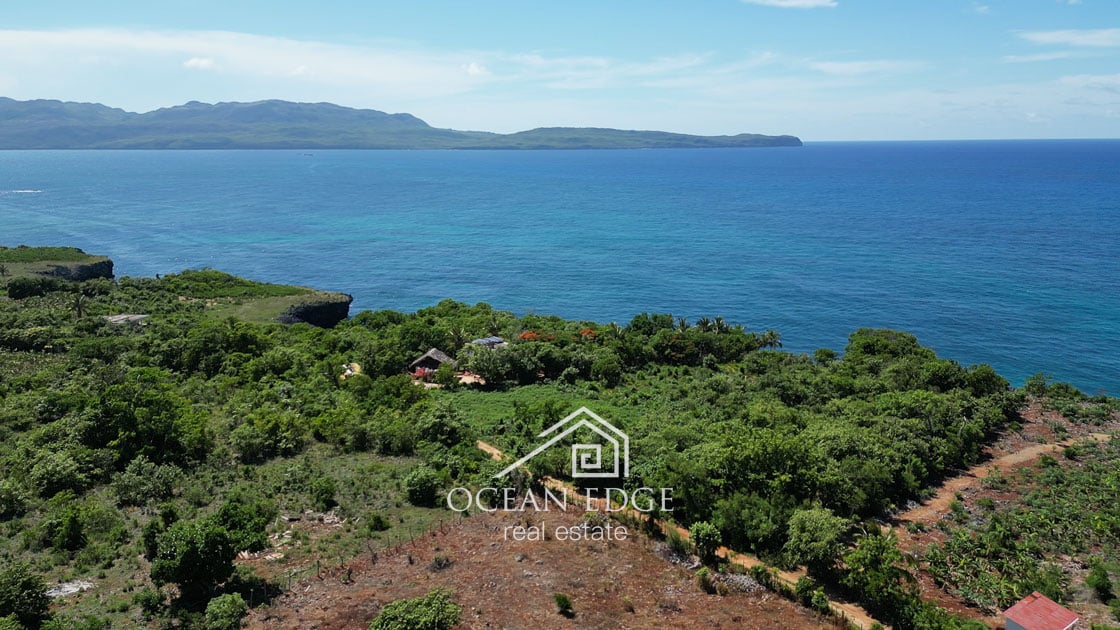 Waterfront cliff top land for sale in Las Galeras