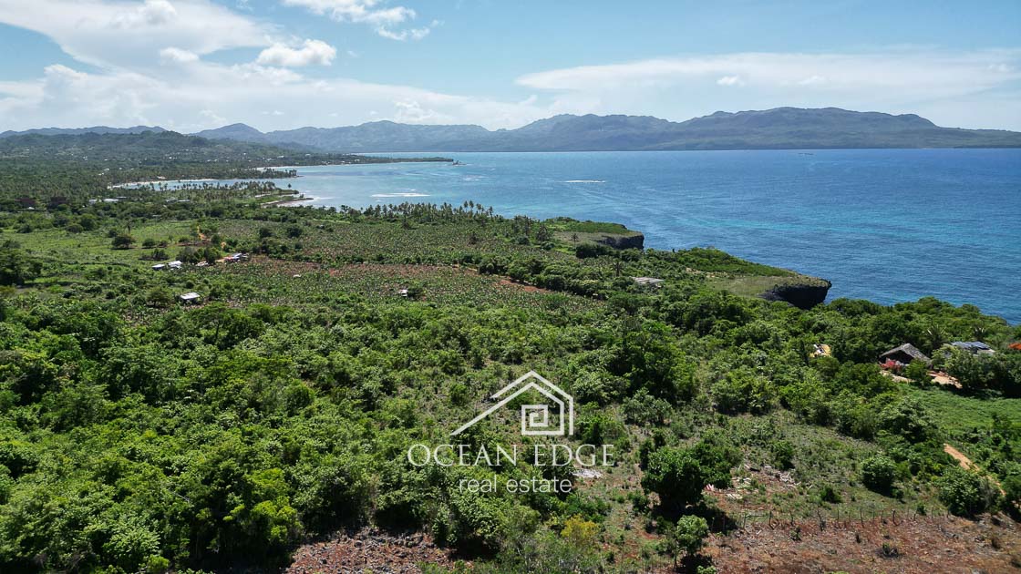 Waterfront cliff top land for sale in Las Galeras