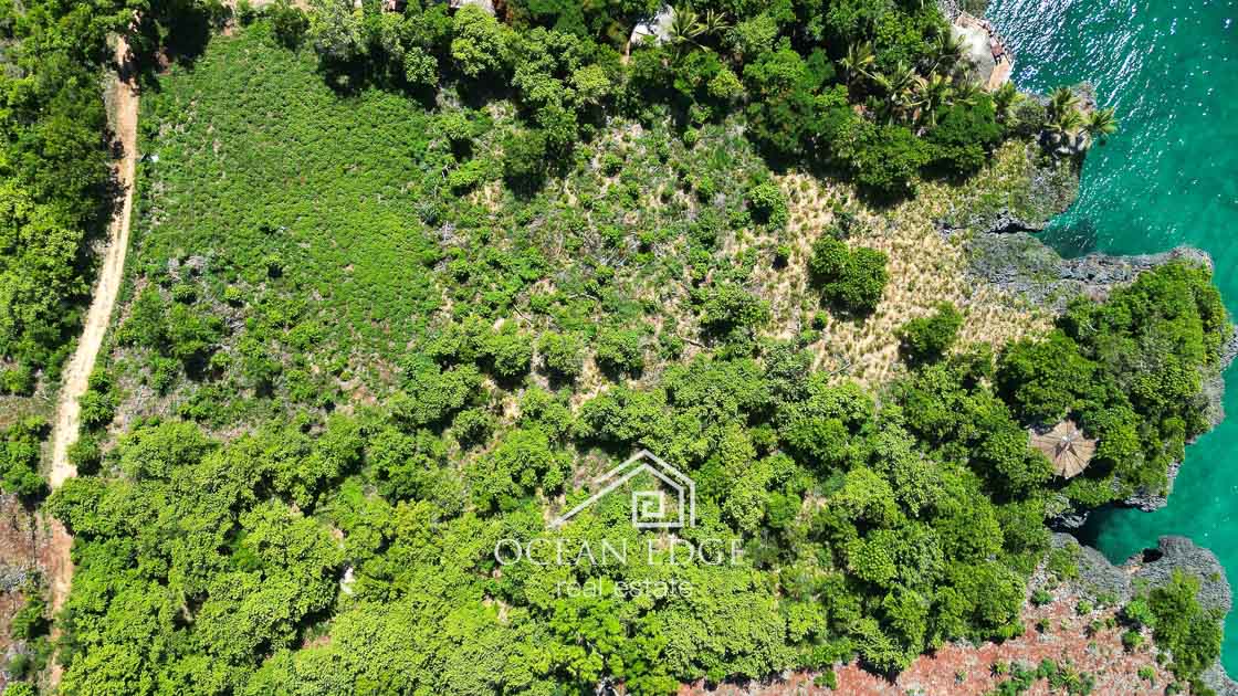 Waterfront cliff top land for sale in Las Galeras