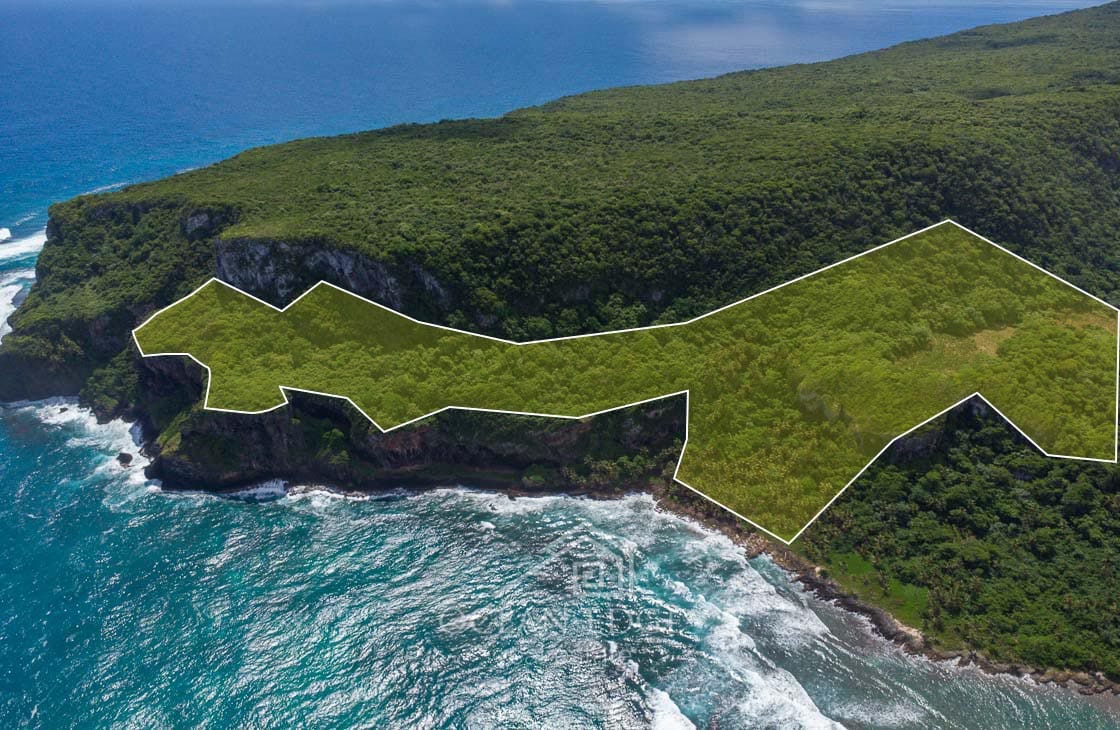 Pristine oceanfront cliff land Playa Madame & Fronton-las-terrenas-ocean-edge-real-estate-2